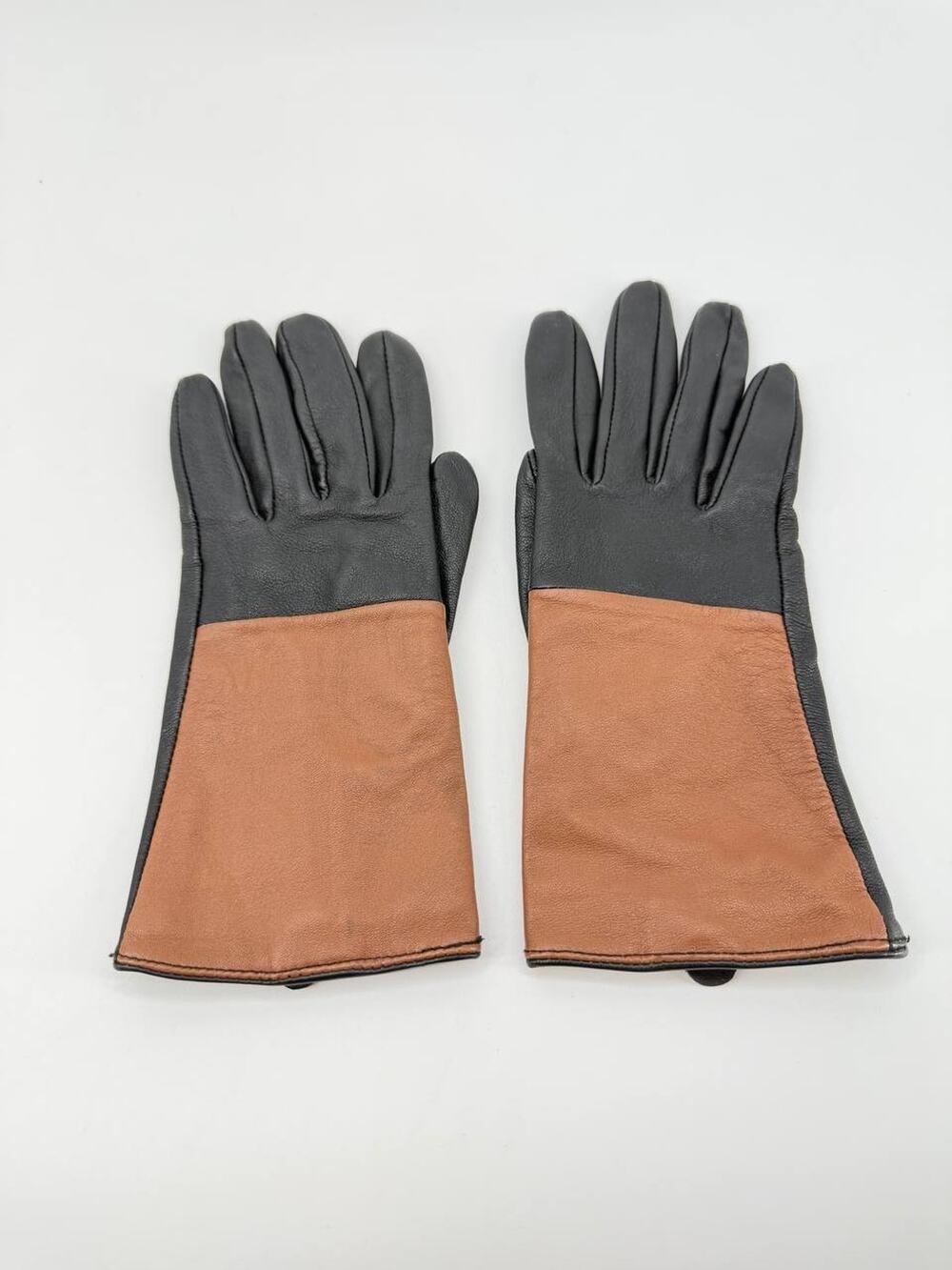 Danier Women Genuine Leather Winter Gloves Black Brown Small S/P Soft Lined